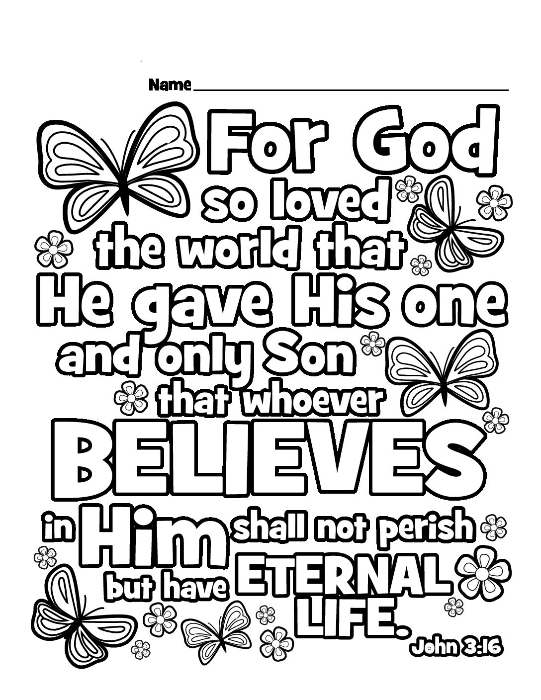John 3 16 Printables